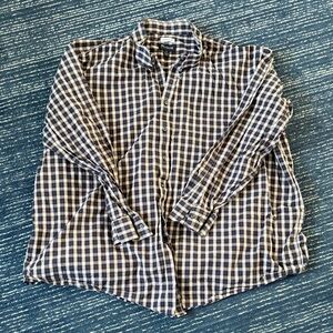 Jos. A. Bank Black, Orange, and White Checkered Shirt